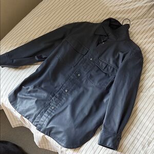 H&M Women Dark Blue Leather Jacket